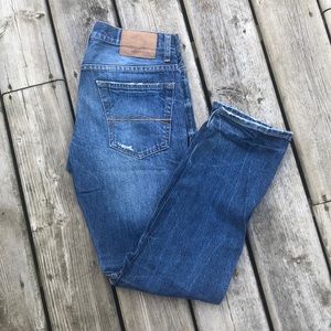 Aeropostale Bowery Slim Straight Distressed Jeans